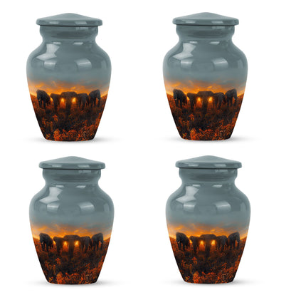 Classic 10-inch butterfly-themed Elephant Family Urn.