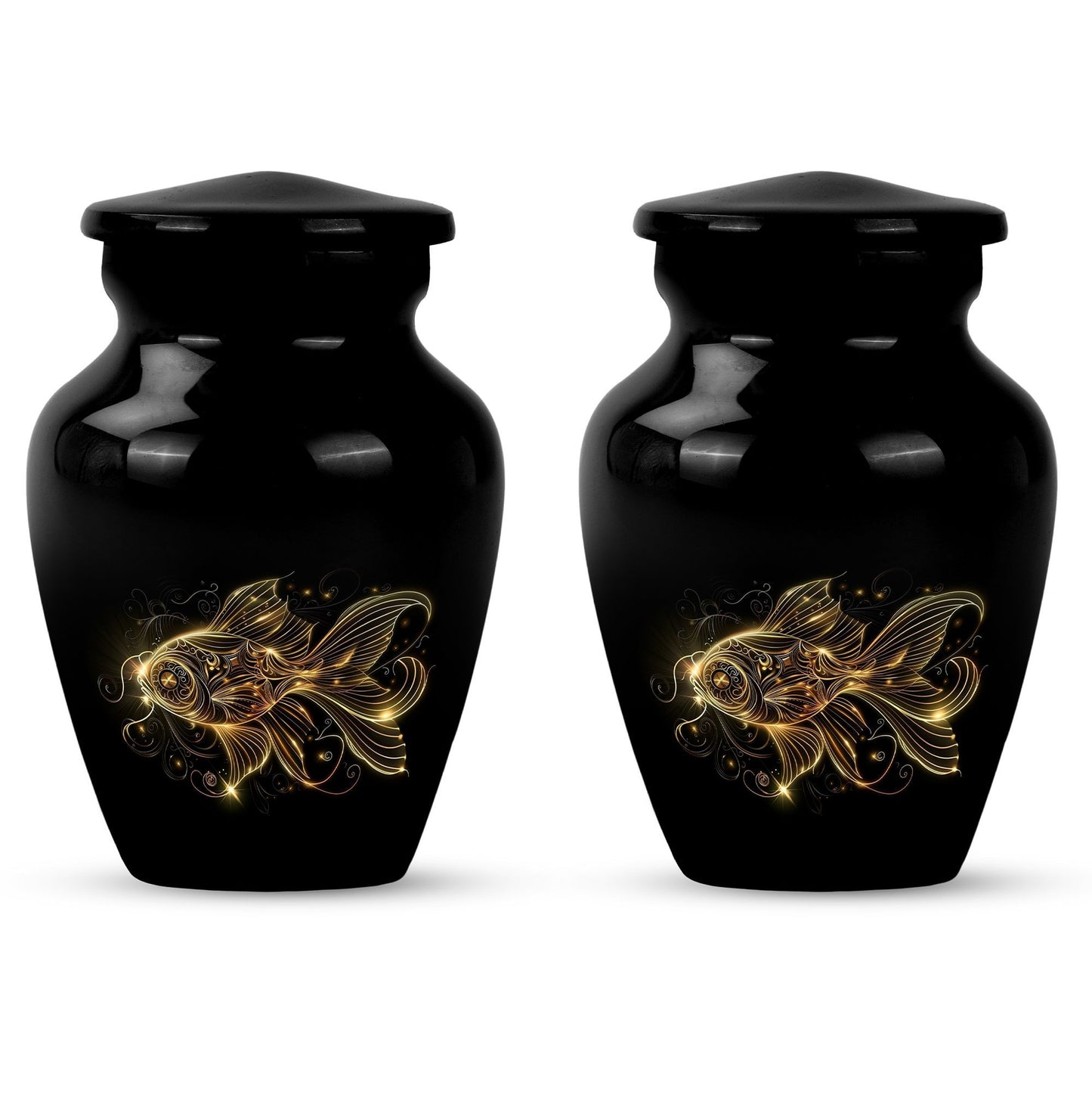 Classic 10-inch gold fish cremation medium urn 