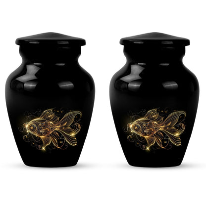 Classic 10-inch gold fish cremation medium urn 