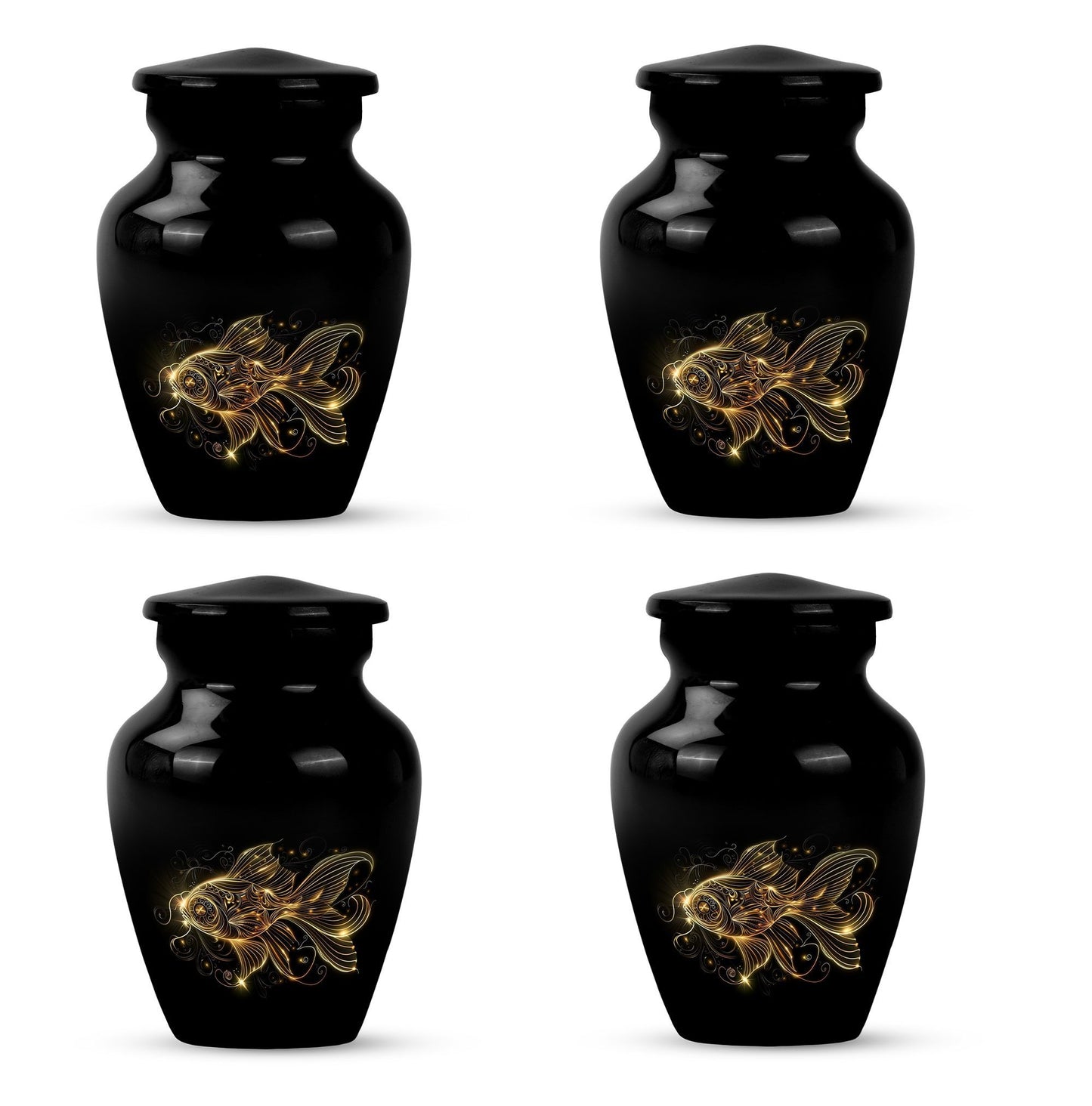 Classic 10-inch gold fish cremation medium urn 