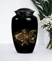 Classic 10-inch gold fish cremation medium urn 