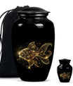 Classic 10-inch gold fish cremation medium urn 