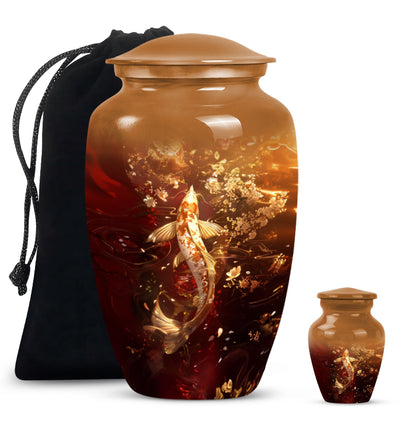  gold fish urn for cremation ashes 