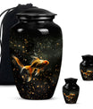 Gold Fish Theme Large Urn With 2 Keepsake Urn