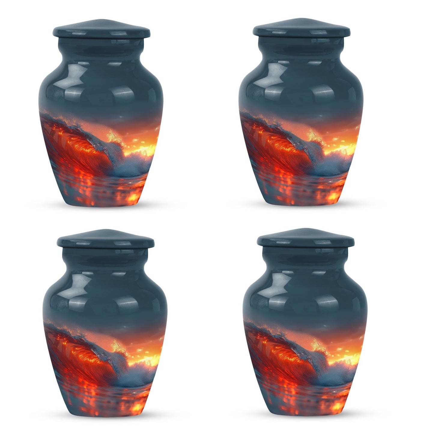 Ocean waves-themed classic urn for adult ashes