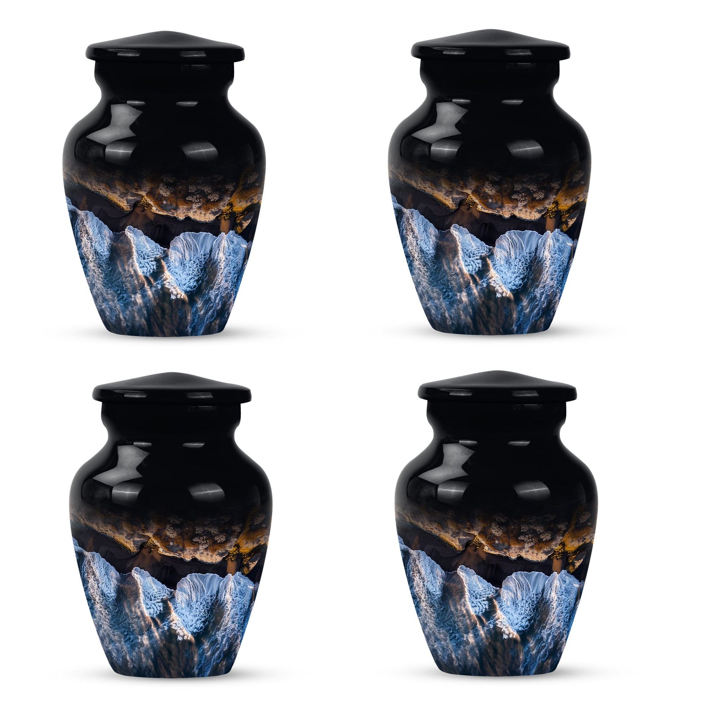 Ocean Waves Theme 3 Inch Keepsake Pack of 4