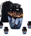 Ocean Waves Theme Large Urn With 4 Keepsake Urn