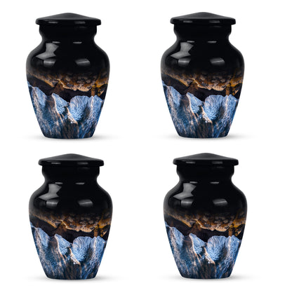 10-inch classic ocean waves urn with butterfly theme.