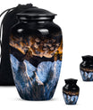 Ocean Waves Theme Large Urn With 2 Keepsake Urn