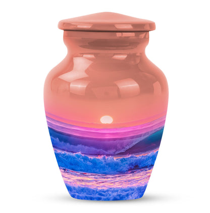 Ocean waves themed 10-inch classic urn for adult