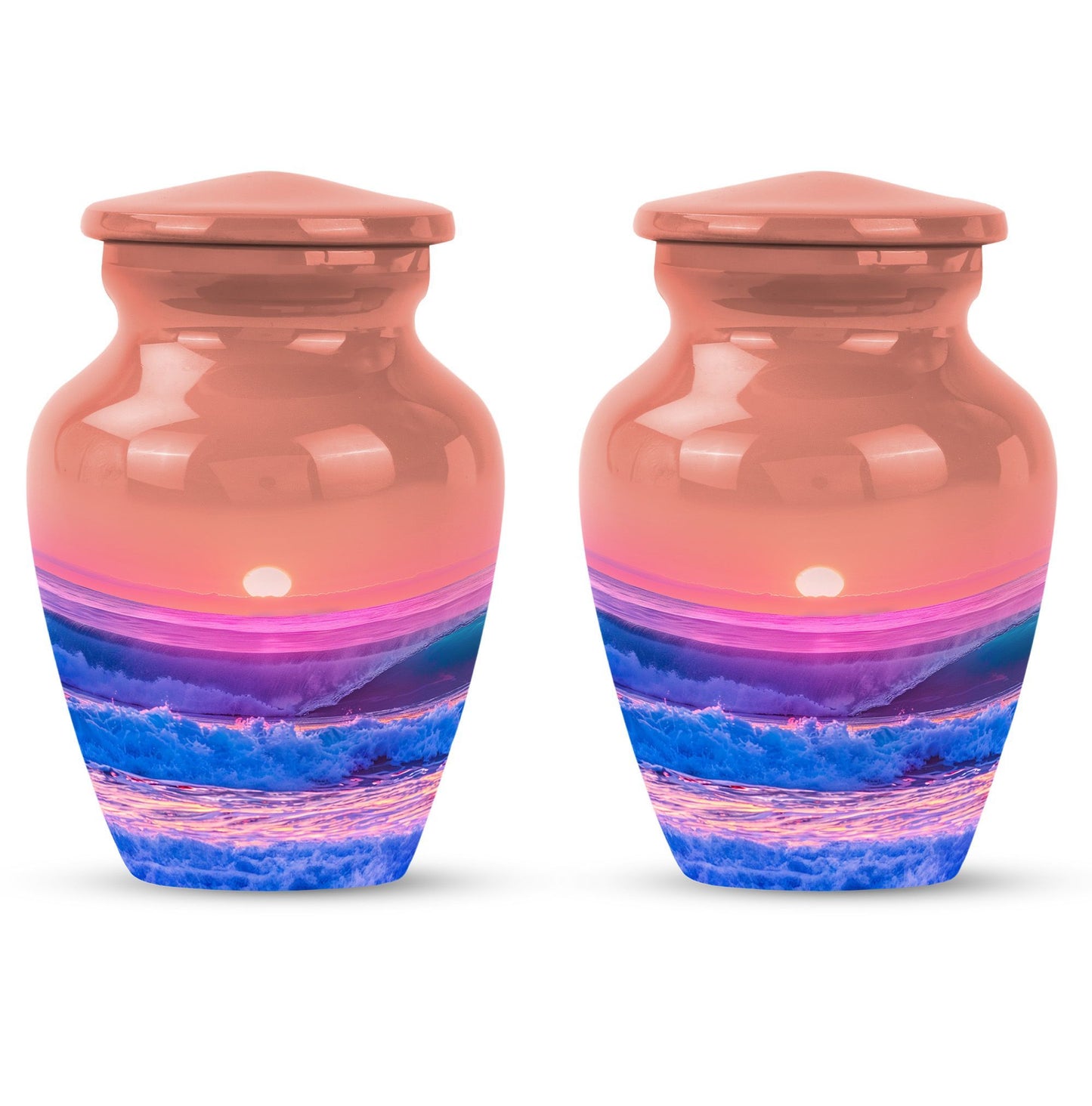Ocean waves themed 10-inch classic urn for adult