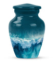 Classic ocean waves urn with butterfly theme for human ashes