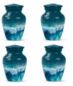 Classic ocean waves urn with butterfly theme for human ashes