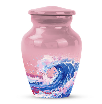 10-inch ocean waves urn, aluminium-made classic design