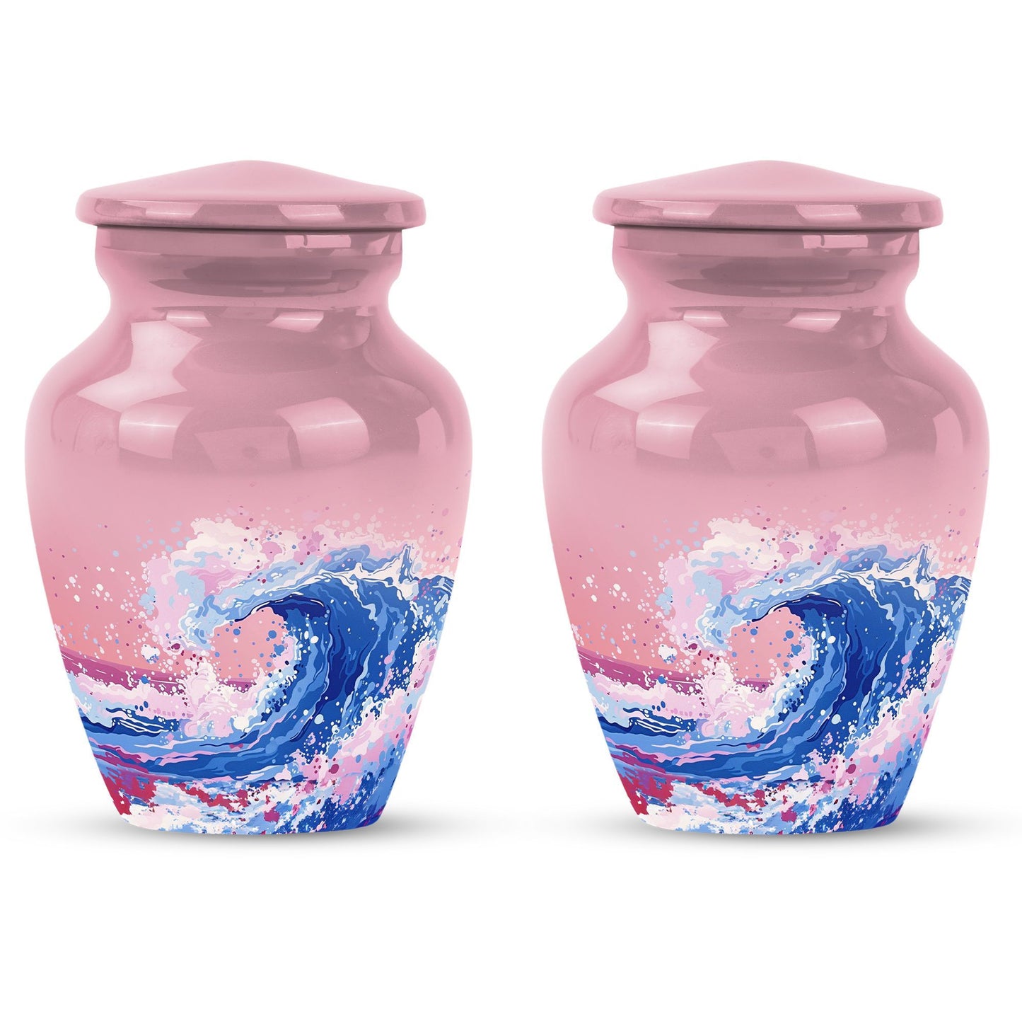 10-inch ocean waves urn, aluminium-made classic design