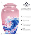 10-inch ocean waves urn, aluminium-made classic design