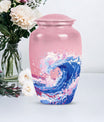 10-inch ocean waves urn, aluminium-made classic design