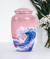 10-inch ocean waves urn, aluminium-made classic design