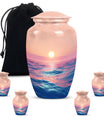 Classic ocean waves urn for adult human ashes.