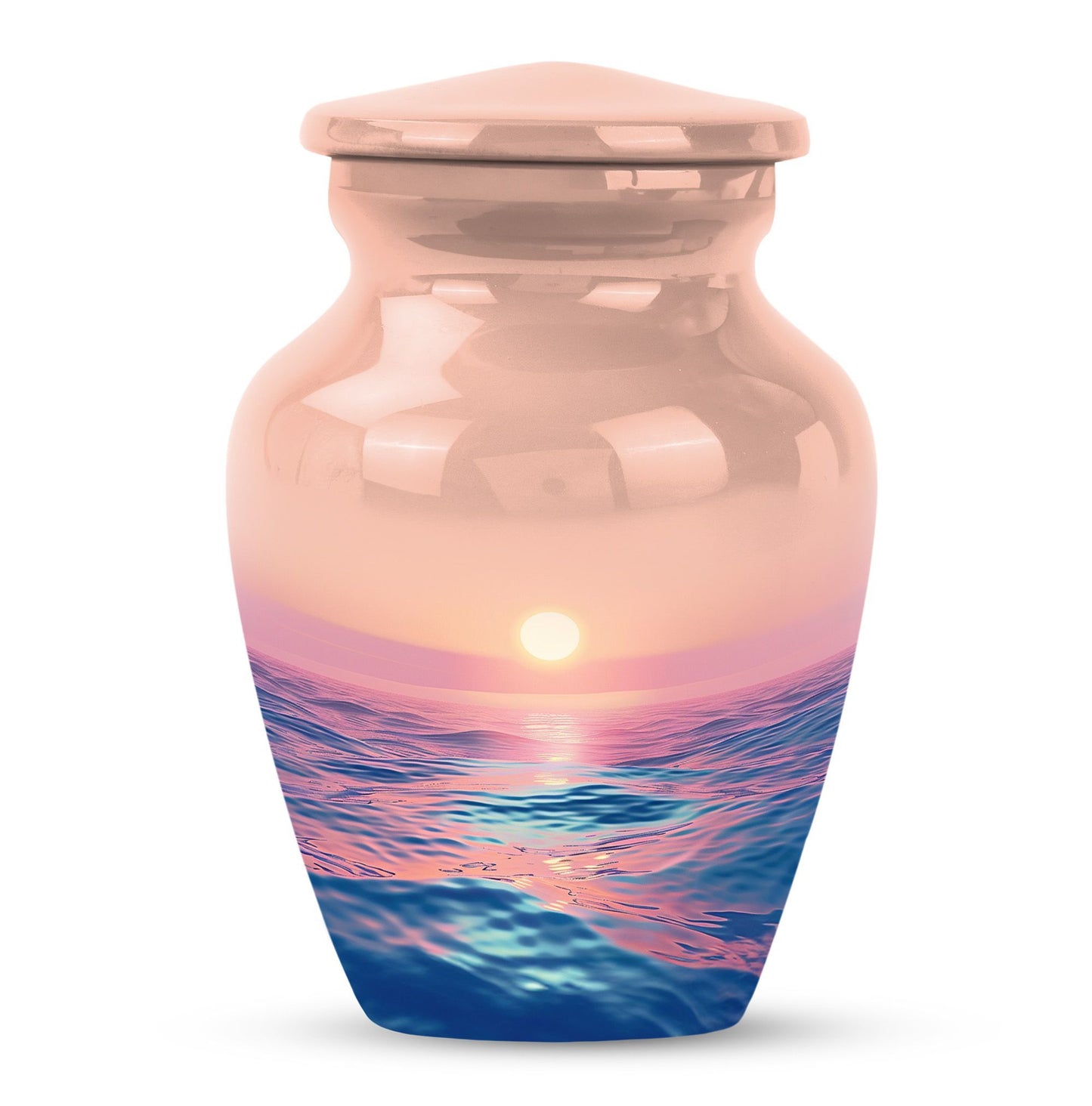 Classic ocean waves urn for adult human ashes.