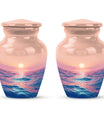 Classic ocean waves urn for adult human ashes.