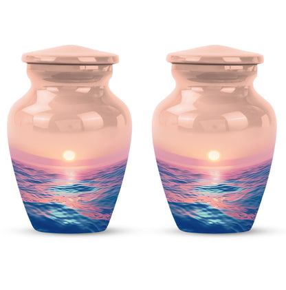 Classic ocean waves urn for adult human ashes.