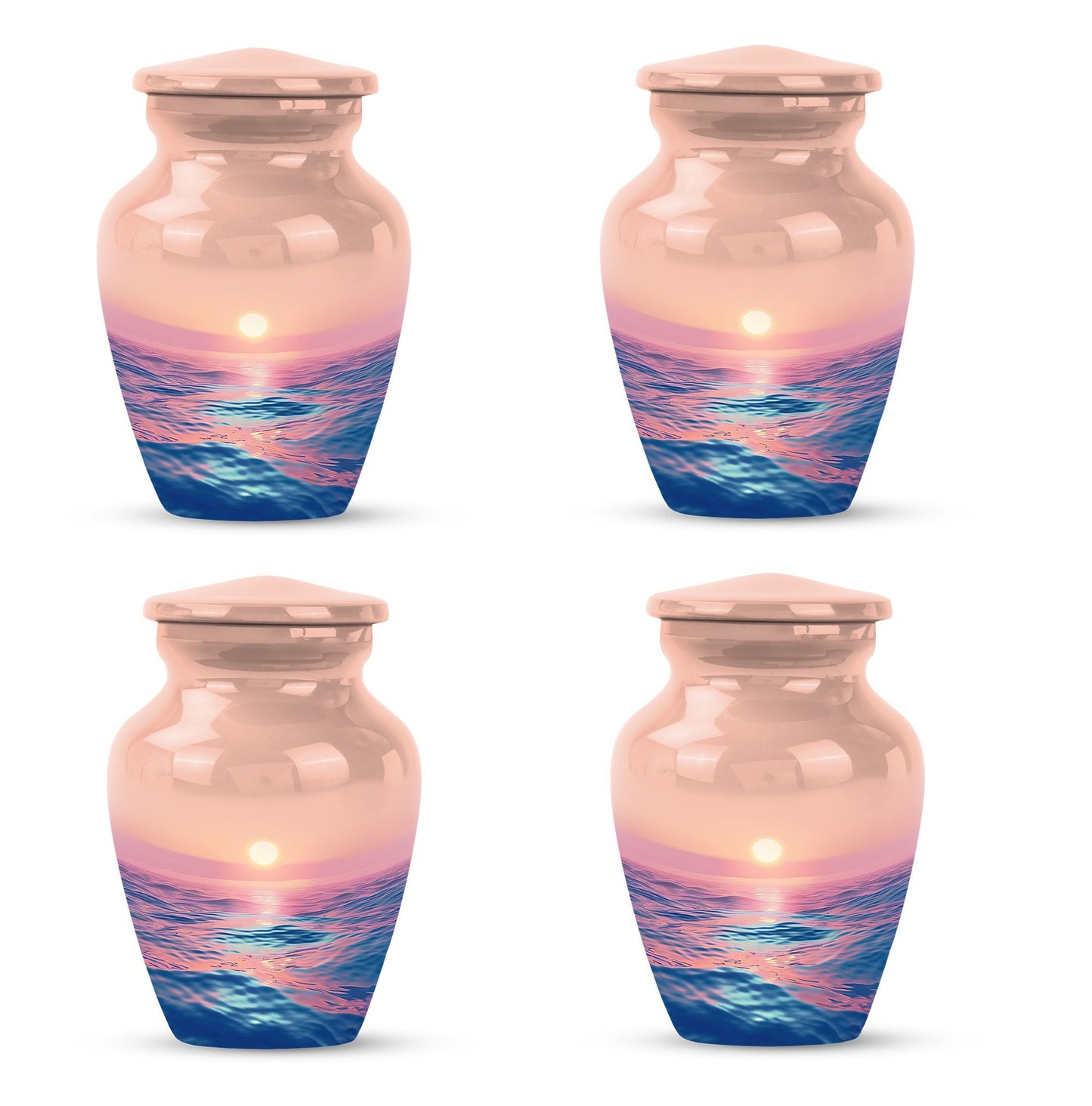 Classic ocean waves urn for adult human ashes.