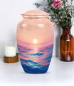 Classic ocean waves urn for adult human ashes.