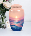 Classic ocean waves urn for adult human ashes.