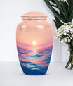 Classic ocean waves urn for adult human ashes.