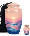 Classic ocean waves urn for adult human ashes.