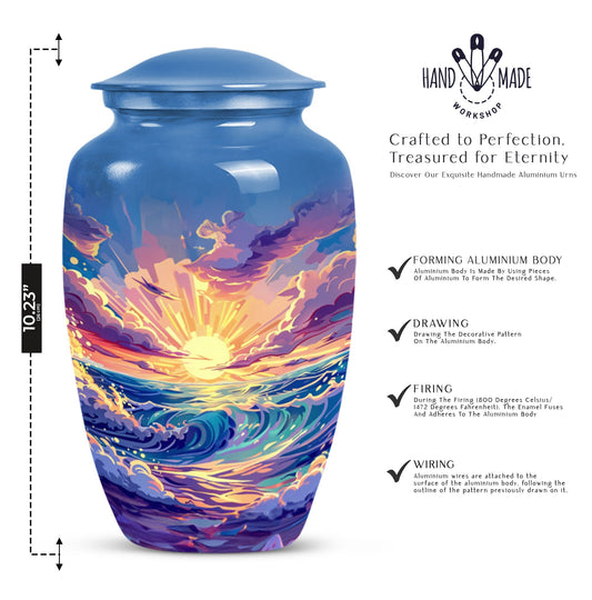 10-inch ocean waves urn 