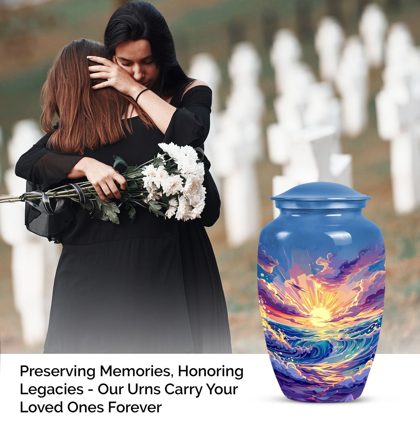 10-inch ocean waves urn 
