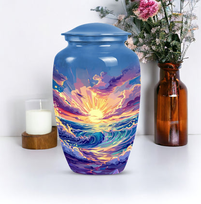 10-inch ocean waves urn 