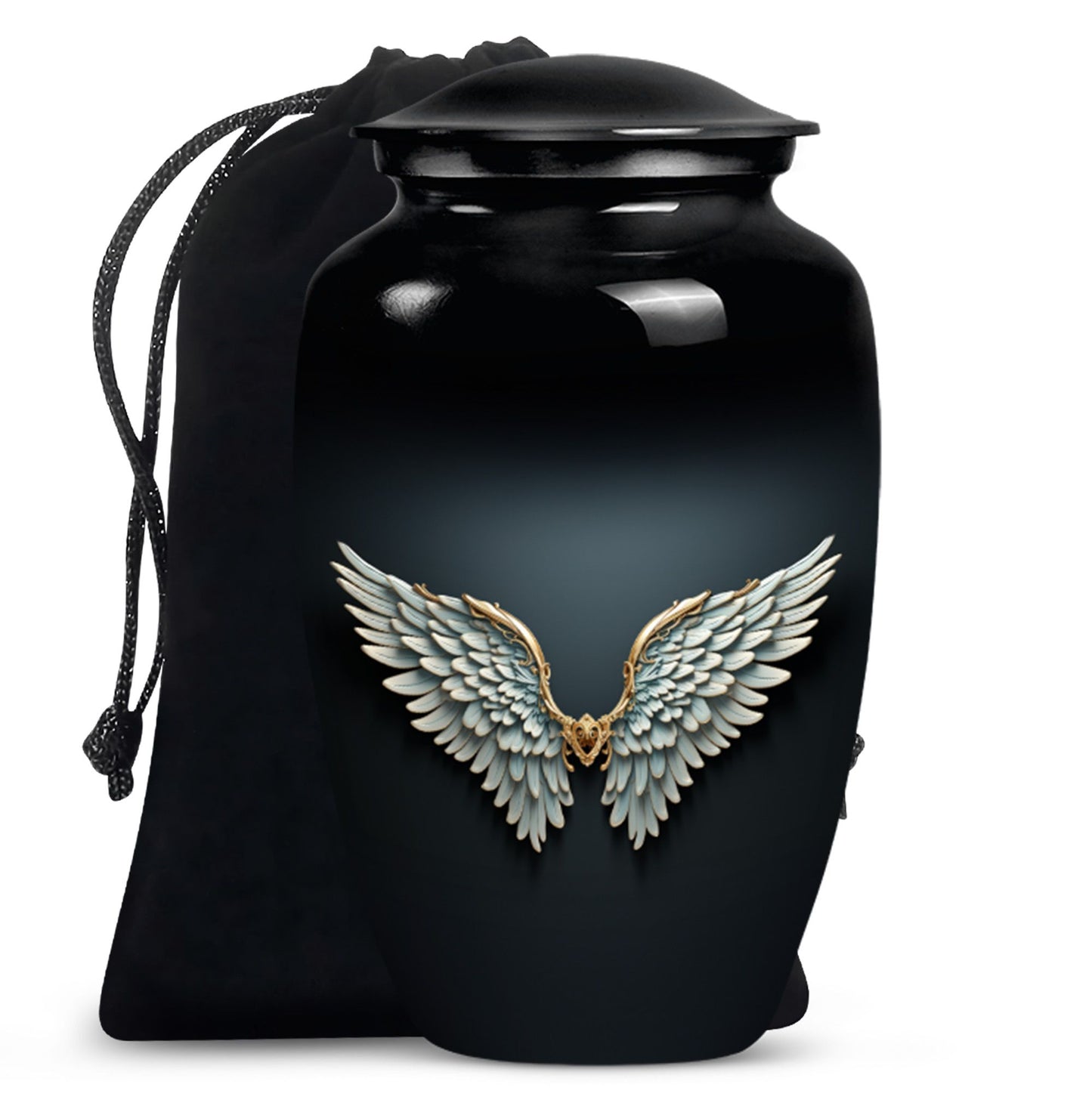  wings blue urn for ashes, personalized butterfly theme, 