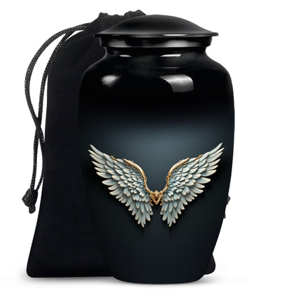  wings blue urn for ashes, personalized butterfly theme, 