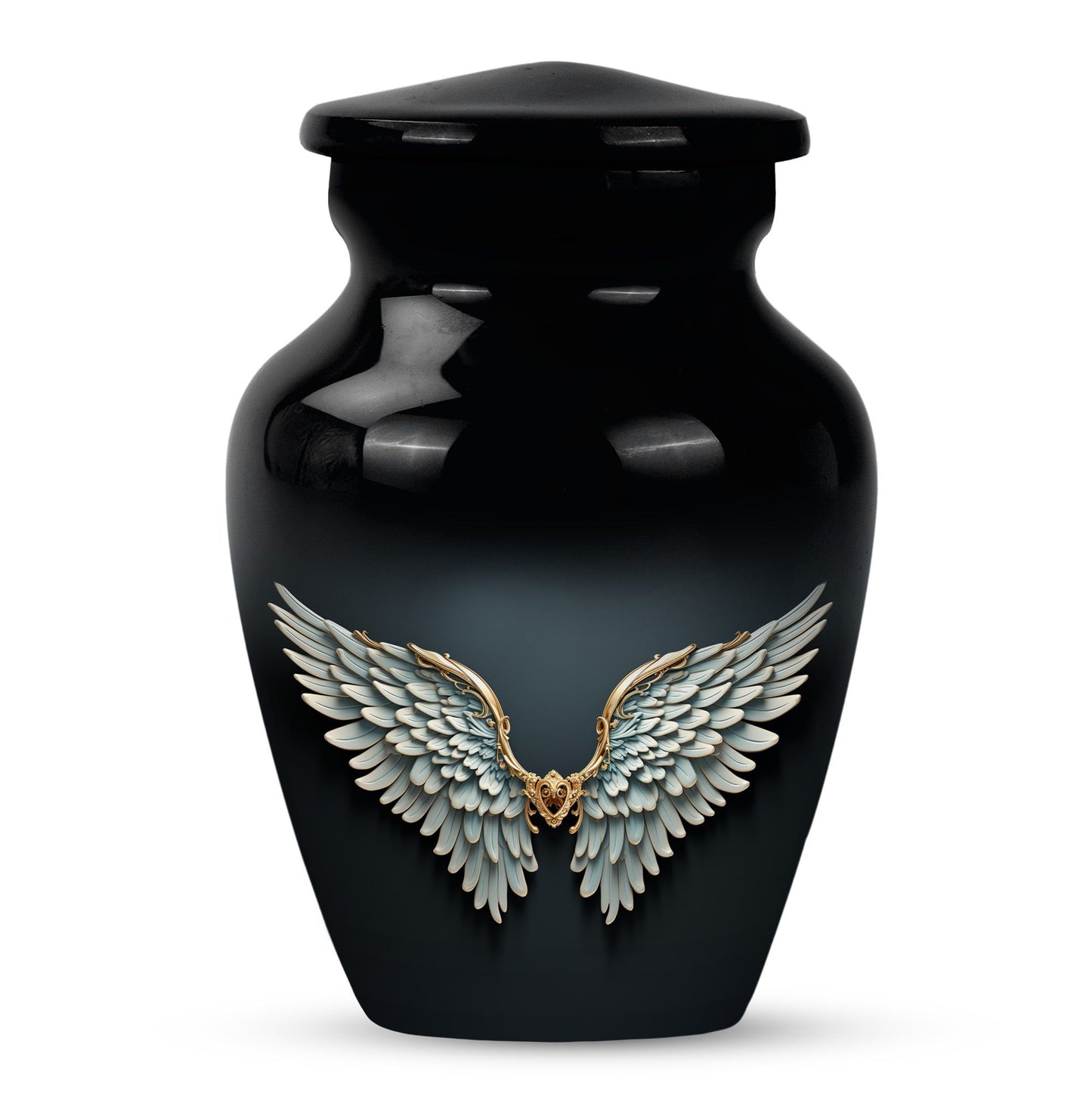  wings blue urn for ashes, personalized butterfly theme, 