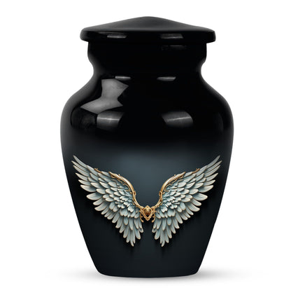  wings blue urn for ashes, personalized butterfly theme, 