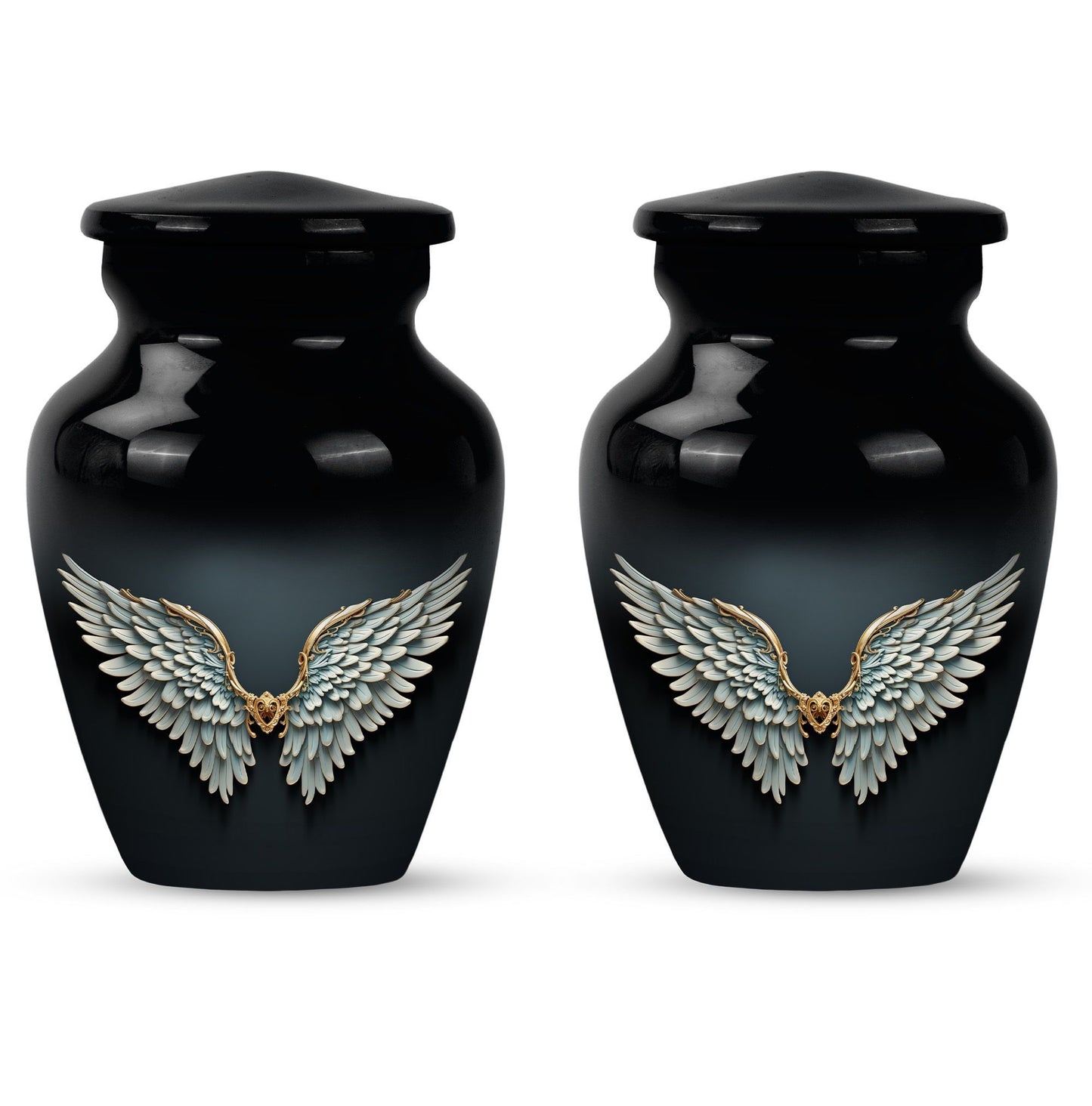  wings blue urn for ashes, personalized butterfly theme, 