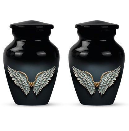  wings blue urn for ashes, personalized butterfly theme, 