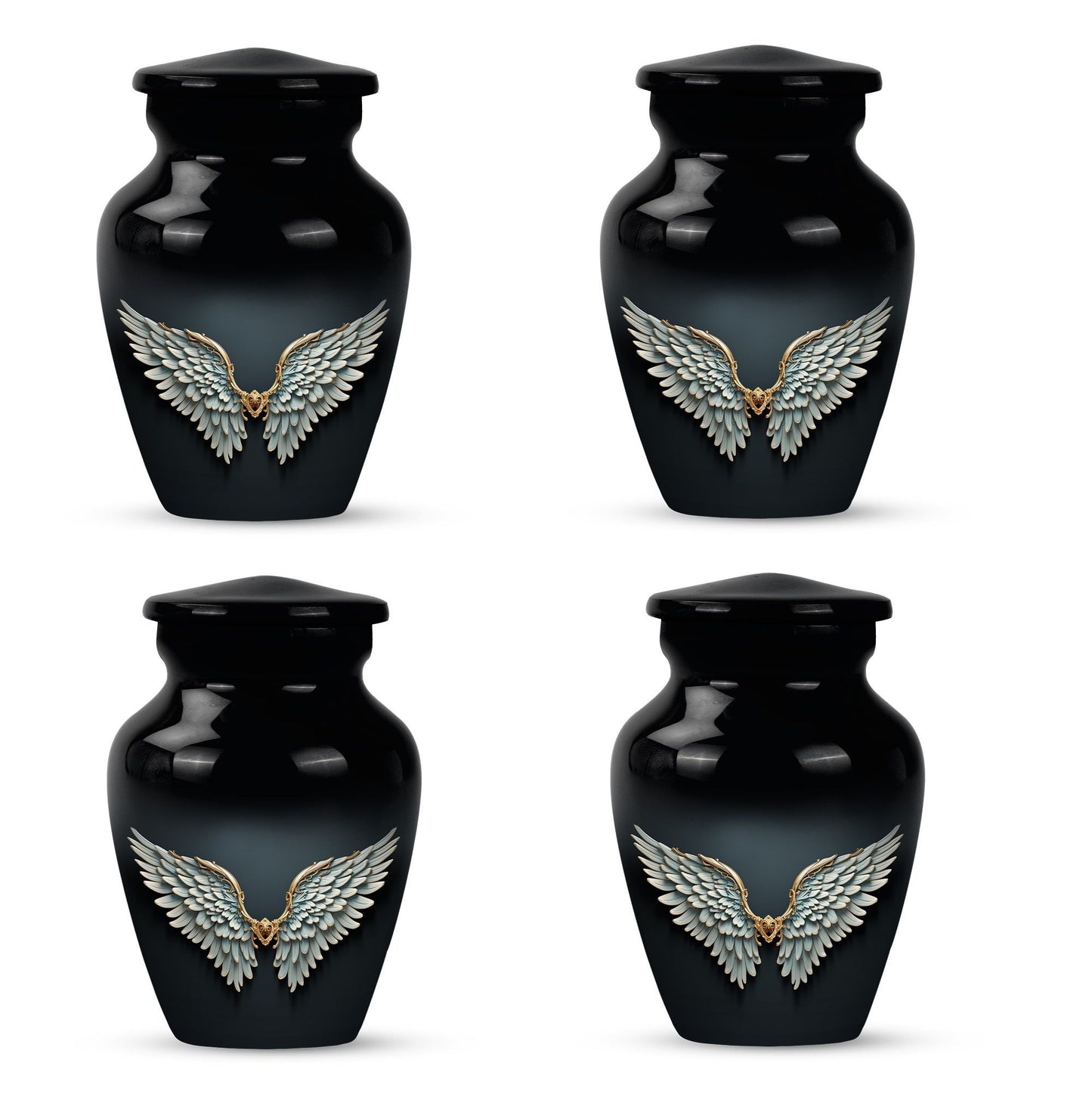  wings blue urn for ashes, personalized butterfly theme, 