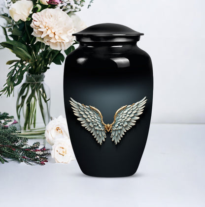  wings blue urn for ashes, personalized butterfly theme, 