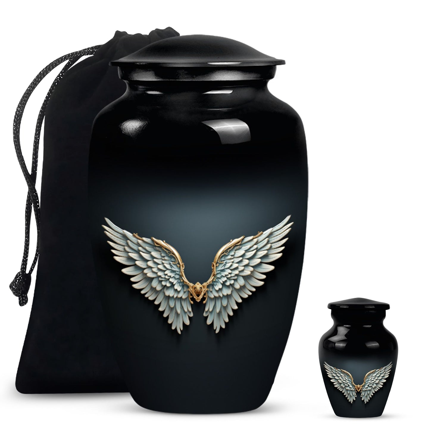  wings blue urn for ashes, personalized butterfly theme, 
