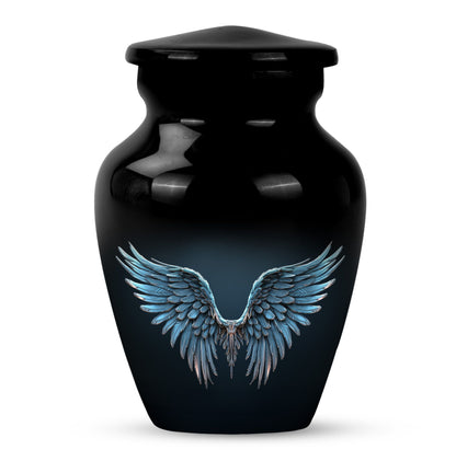 10-inch wings blue Urn, classic design with butterfly theme