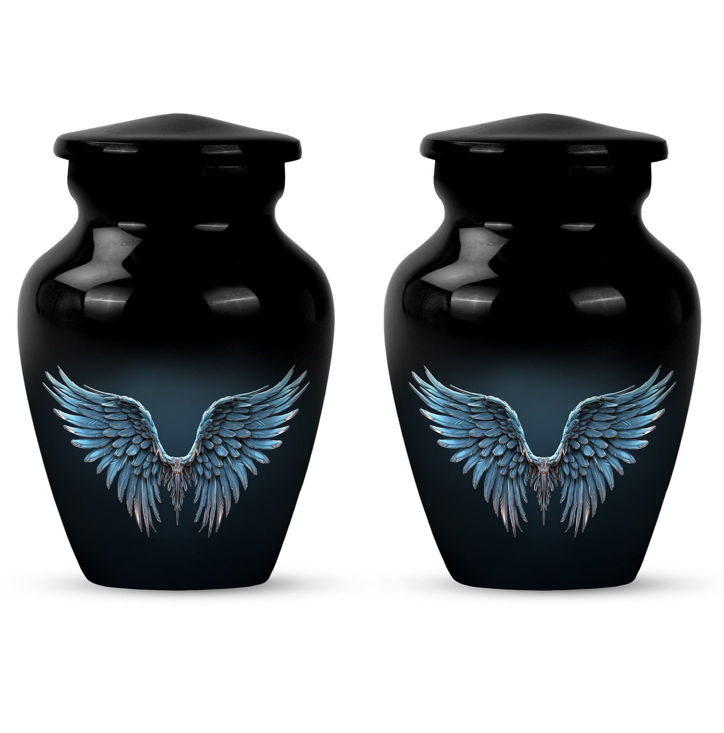 10-inch wings blue Urn, classic design with butterfly theme