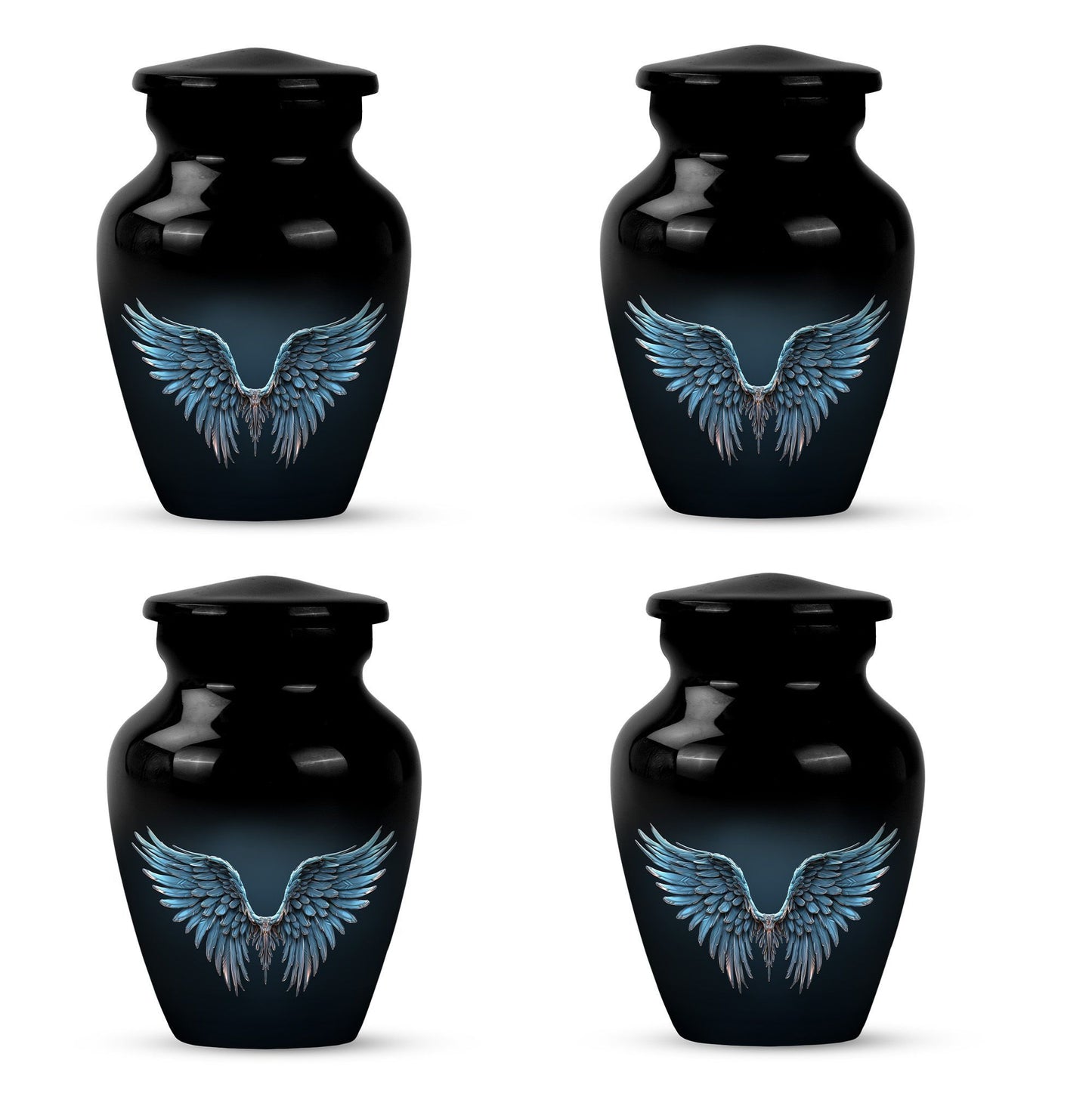 10-inch wings blue Urn, classic design with butterfly theme