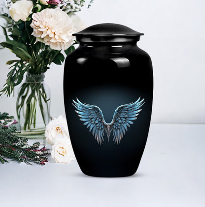 10-inch wings blue Urn, classic design with butterfly theme