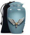 Wings Blue Theme Large Urn 10 Inch