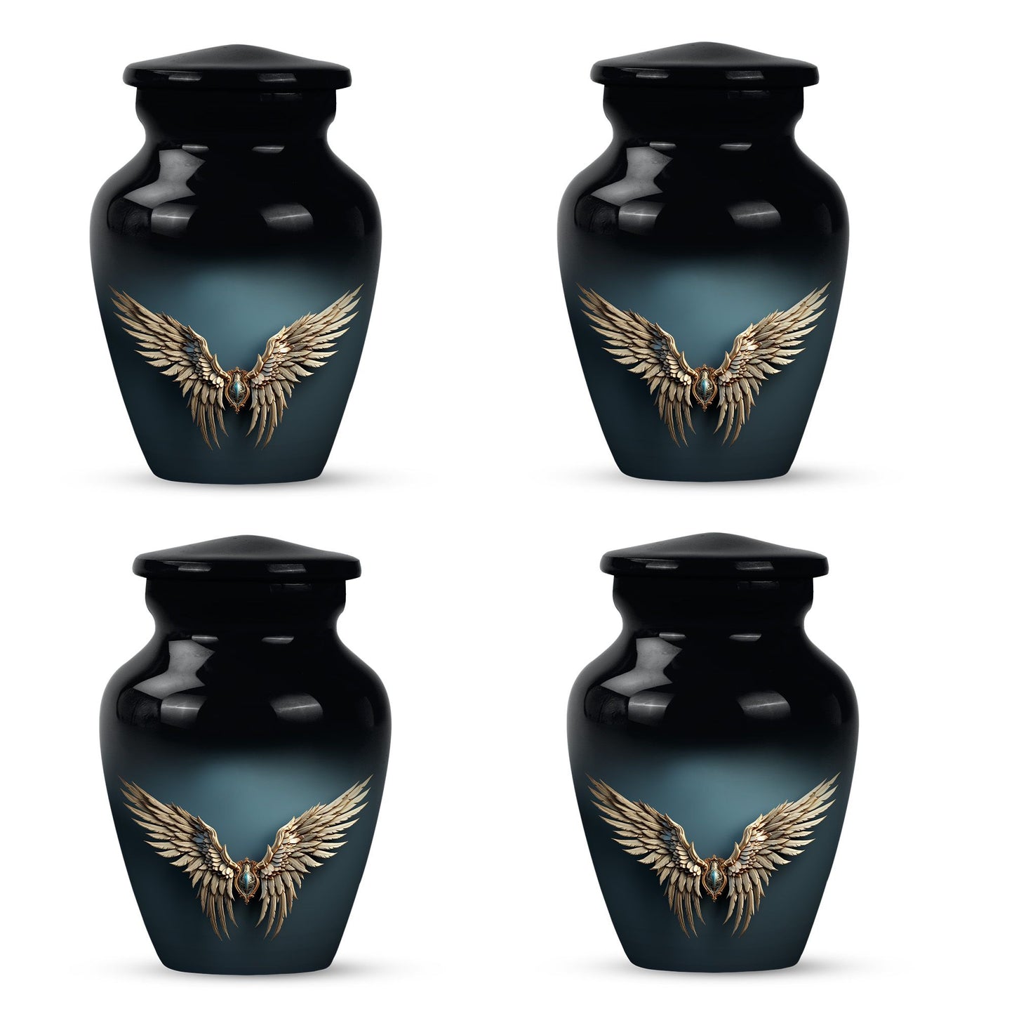 Wings Blue Theme 3 Inch Keepsake Pack of 4