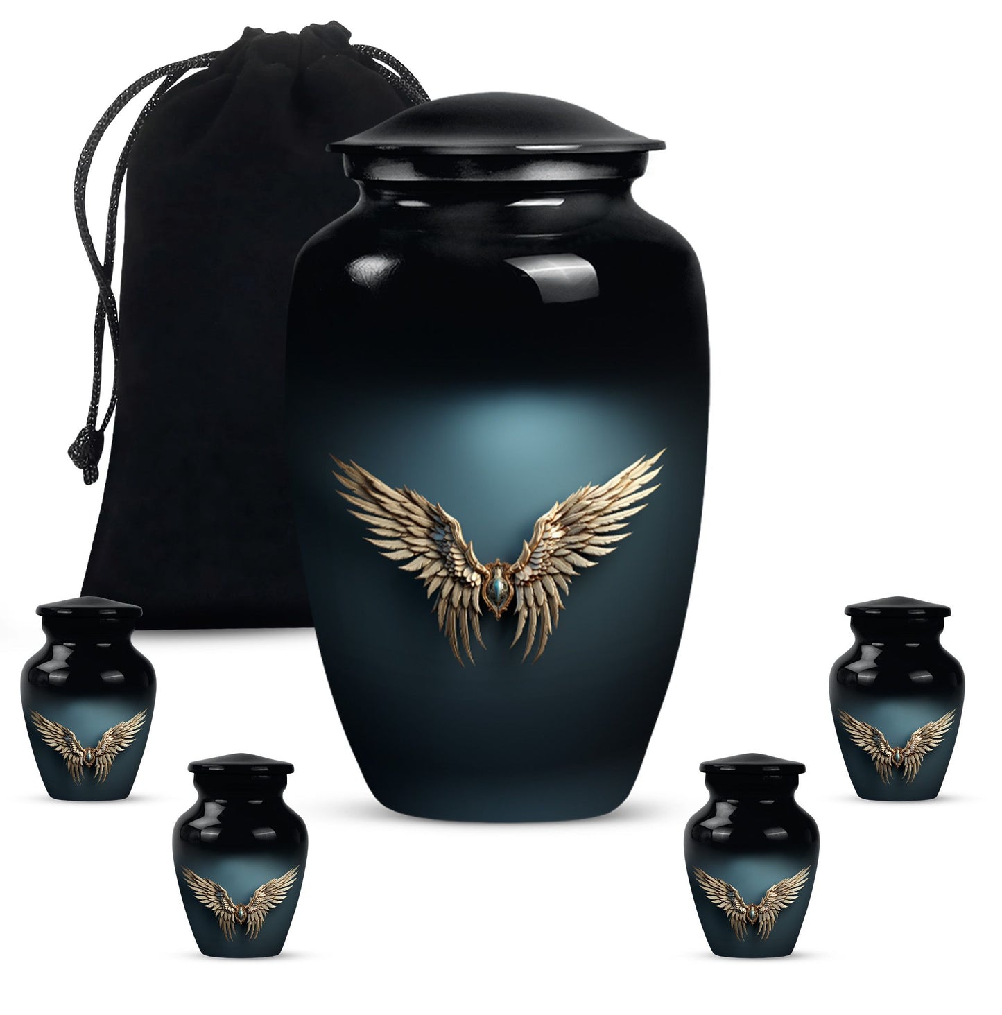10-inch wings blue urn 